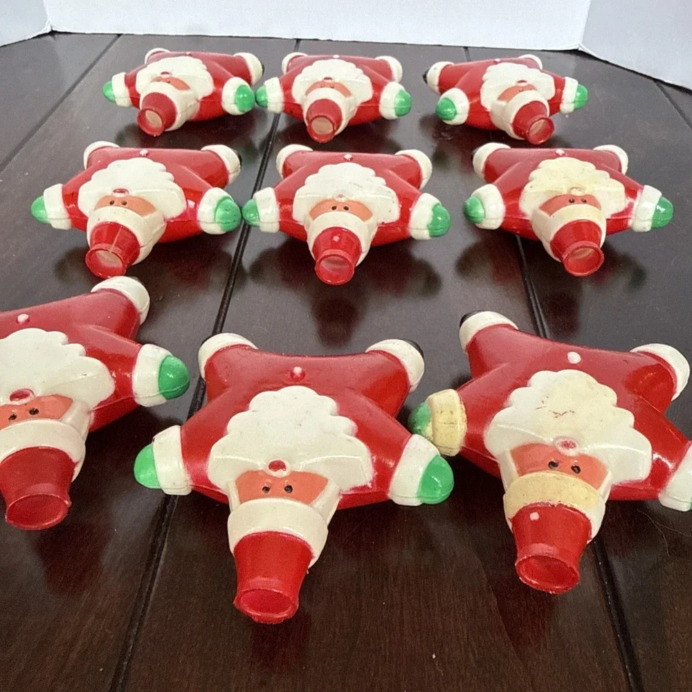 9 Vintage Star Santa Claus Christmas Blow Mold For String Lights Christmas Parts